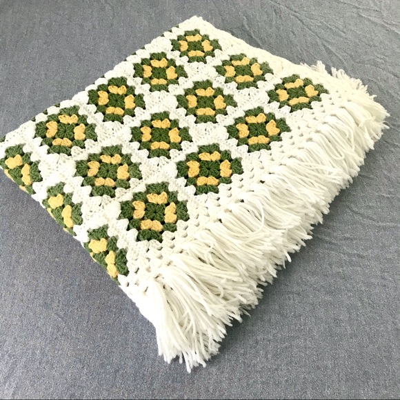 Vintage Other - Vintage 70’s granny square crochet blanket Afghan